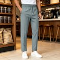 thumbnail image 6 of Akiihool Mens Work Pants Summer Men’s Casual Trousers Elastic Loose Fit Winter Pants Blue,M, 6 of 8