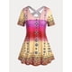 thumbnail image 1 of Camiseta Estampada Geo Floral Tamaño Plus Rosegal Camisetas tallas grandes, 1 of 5