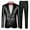 Black, variant on Mens Sequin Tuxedo 2 Piece Suit Set Slim Fit Prom Suits for Men Party Dress Suit Jacket and Pants Silver