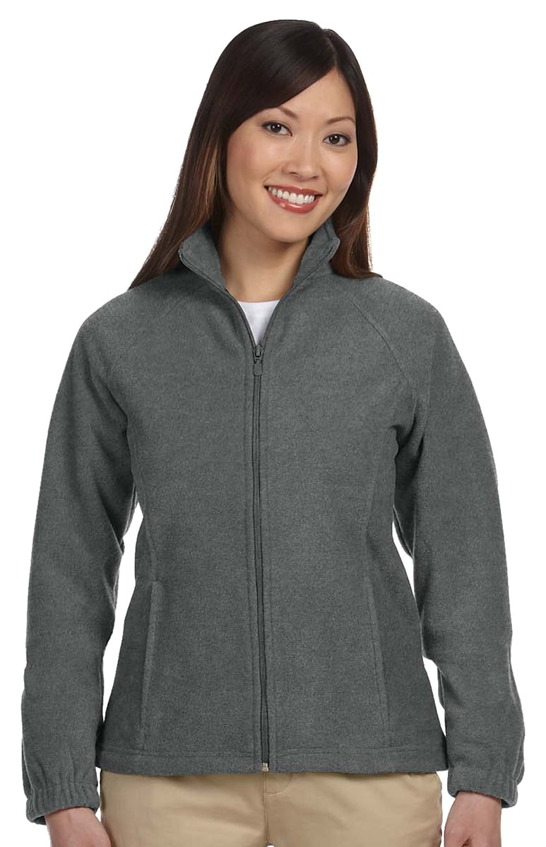 Harriton M990W Ladies Poly Full Zip Fleece Jacket Charcoal Medium