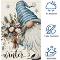 thumbnail image 5 of Hello Winter Garden Flag 12.5x18 Double Sided Burlap Gnome Snowflakes Garden Yard Flags for Winter Christmas Seasonal Outside Outdoor House Decoration (ONLY FLAG), 5 of 6