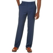 Haggar mens Standards Solid Gabardine Superflex Waist Flat Front Dress Pants, Indigo, 30W x 32L US