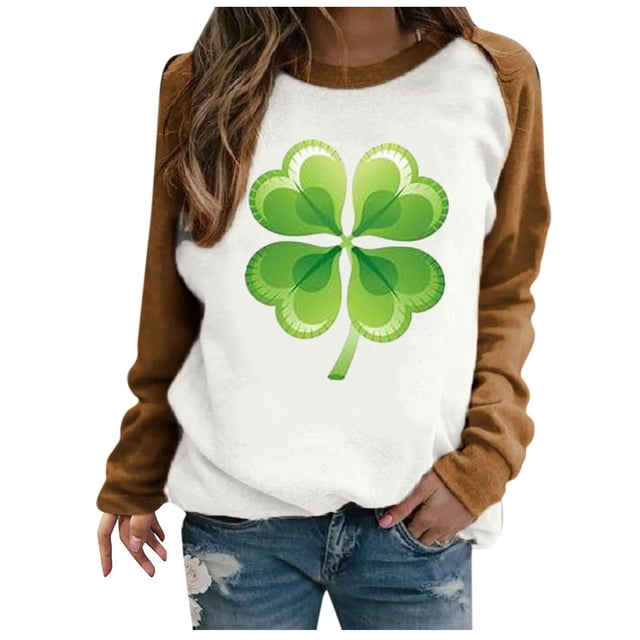 FAIWAD Tunique Femme Saint-Patrick Manches Longues Col Rond Tunique Grande Taille Pull