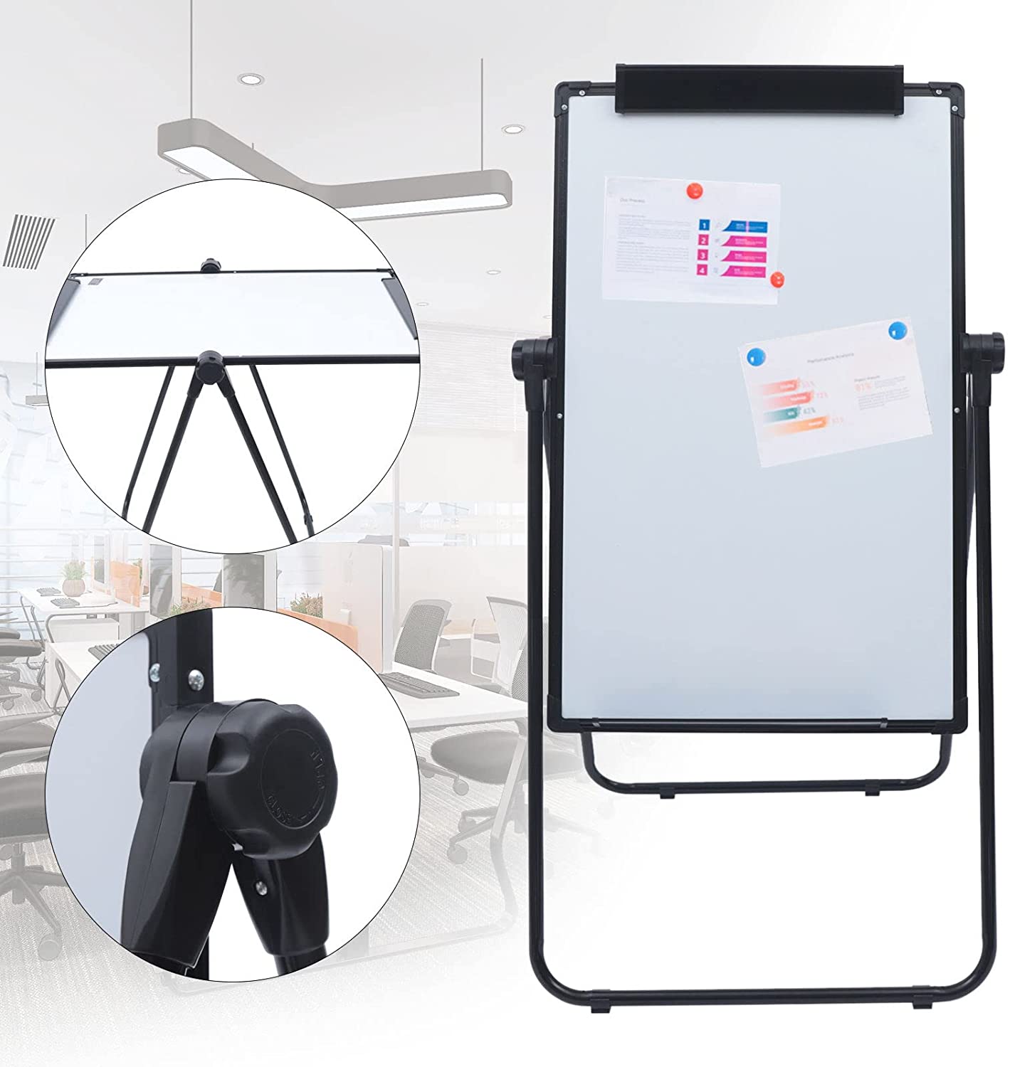 Miumaeov 24*35'' Double Sided Dry Erase Board Whiteboard Writing Making