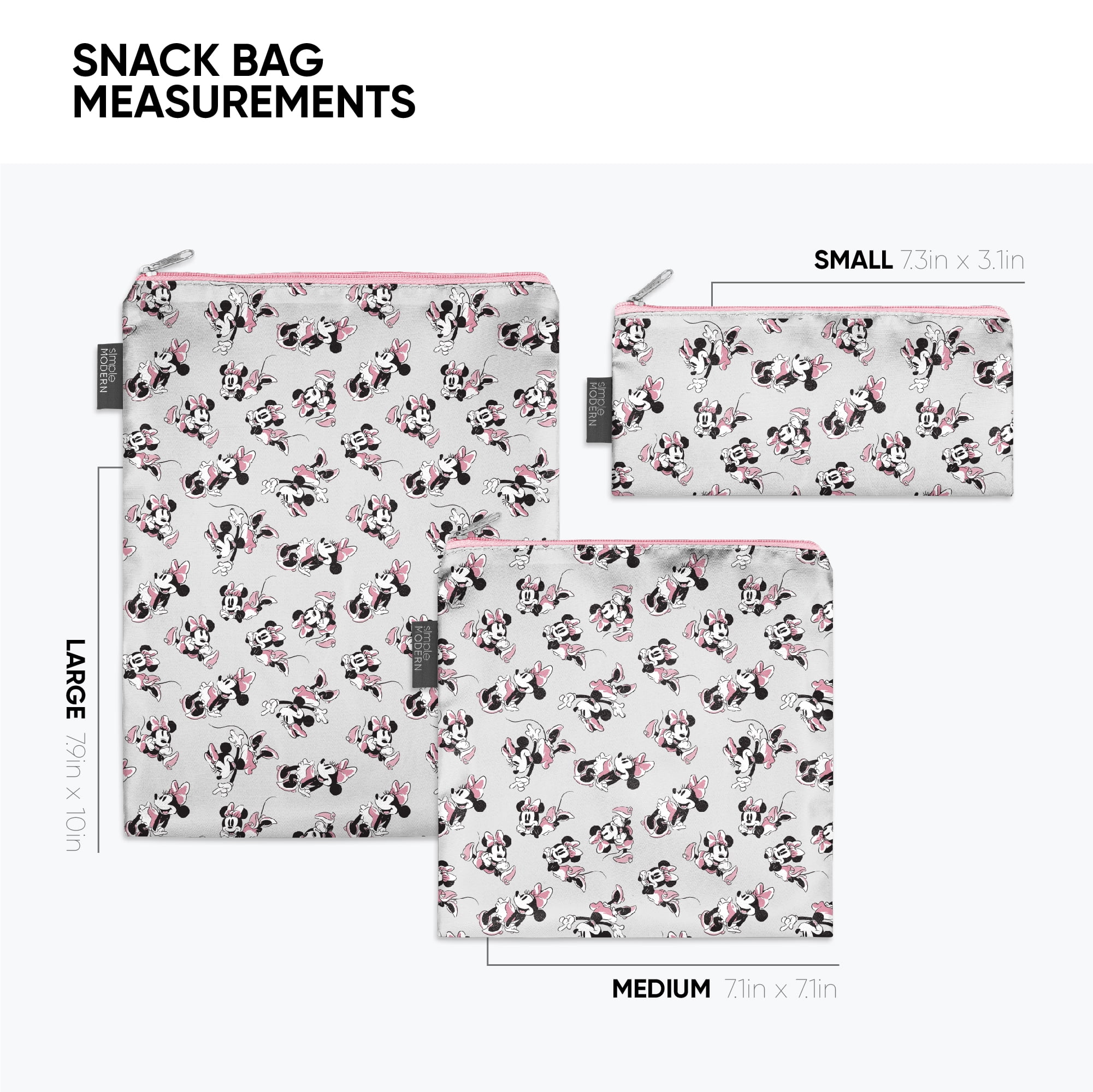 Simple Modern Ellie Reusable Sandwich Snack Bag Food Storage, 3 Pack