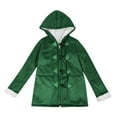 thumbnail image 3 of AINIYS Winter Hooded Jacket Fleece Warm Soft Casual Stylish for Kids Outdoor Daily Wear Dance Performance Party Green 6 Years, 3 of 6