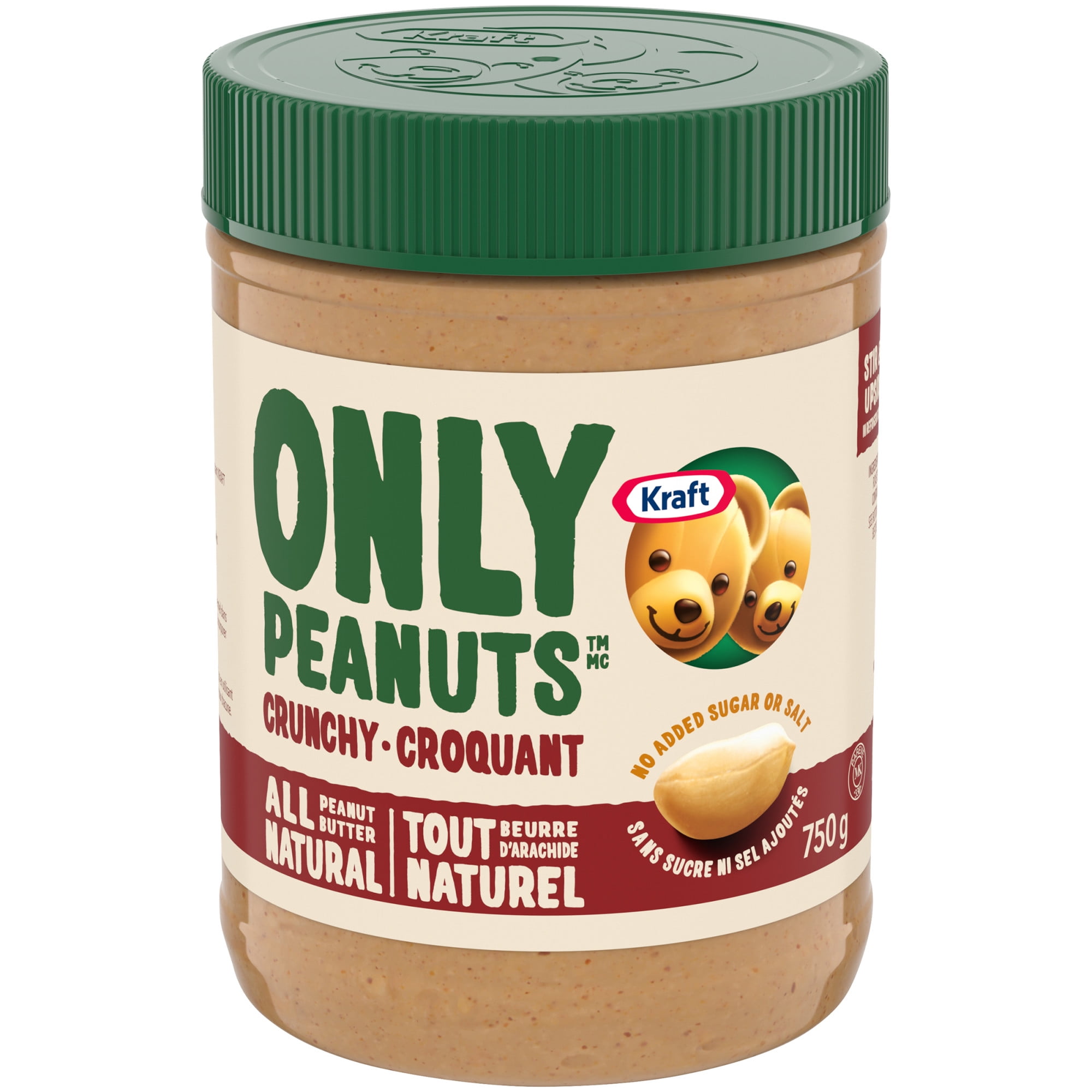 Kraft Only Peanuts All Natural Crunchy Peanut Butter, 750 G Jar, 750g