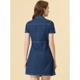thumbnail image 4 of INSPIRE CHIC Robe d'Été Élégante en Denim pour Femme à Col et Manches Courtes Bleu TG, 4 of 5