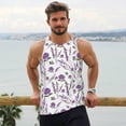 thumbnail image 6 of Gukieu Lavender Flowers Print Men's Quick Dry Fitness Vest, Round Neck Sleeveless Fitness Bodybuilding Top-Large, 6 of 7