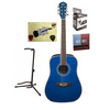 Oscar Schmidt OGHSTBL 1/2 Size Blue Finish Acoustic Guitar PLAYER PACK Bundle