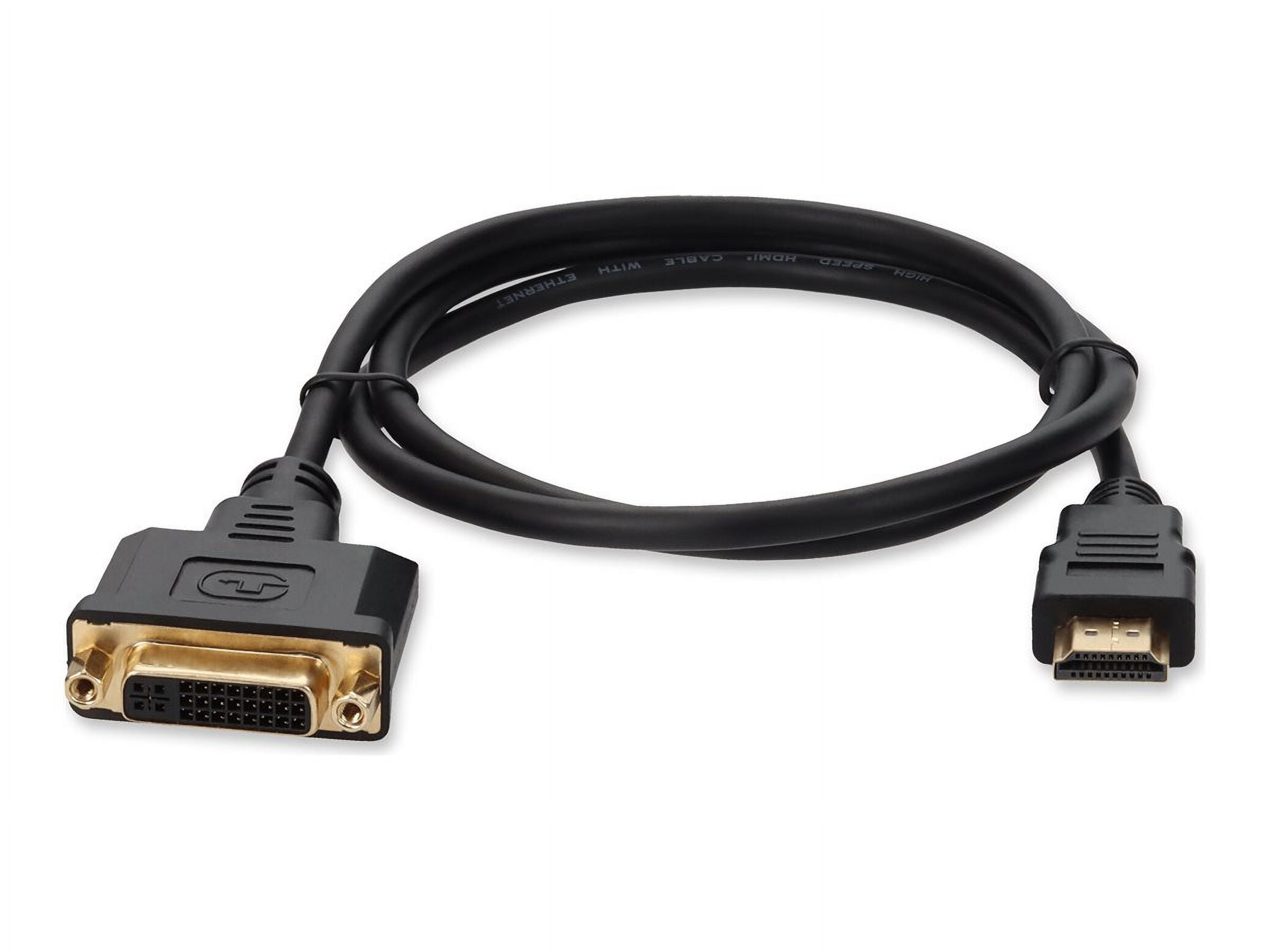 8in HDMI 1.3 Male to DVI-D Dual Link (24+1 pin) Female Black Cable For Resolution Up to 2560x1600 (WQXGA) - 100% compatible and guaranteed to work