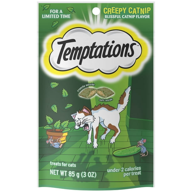 TEMPTATIONS Classic, Crunchy and Soft Cat Treats, Creepy Catnip Treats
