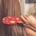 thumbnail image 3 of Red Christmas Gingerbread Man Pattern Hair Brush,Girls Detangling Hair Brush,Glide Through Tangles with Ease for Wet & Dry Hair,8.8"X2.8", 3 of 7