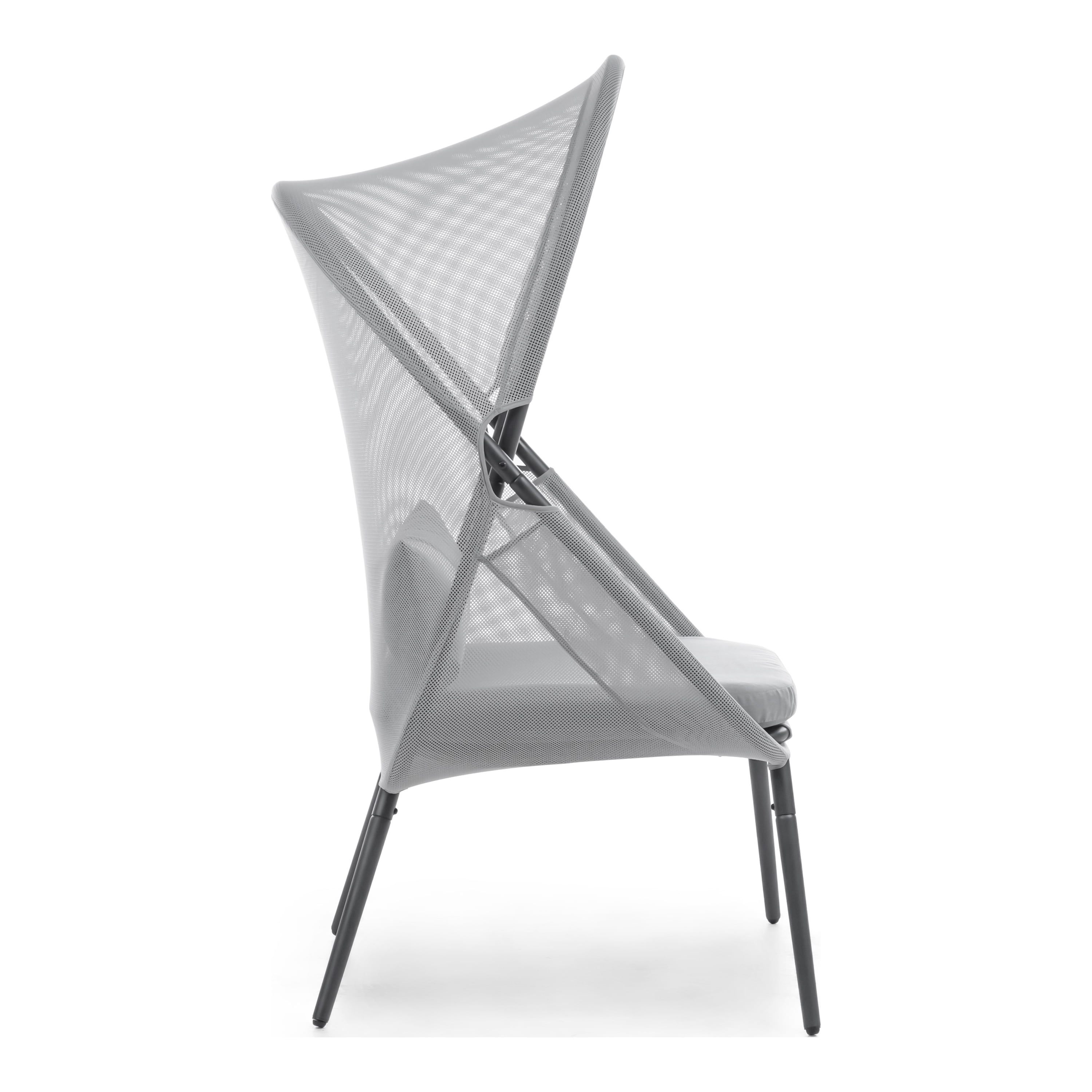 Furniture of America Perth UV-Resistant Foldable Patio Chairs, Set of 2, Light Gray