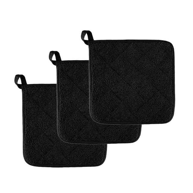 Binwennn Wicker Table Dinning Table with 6 Placement Mats 3Pcs Kitchen Pot Holders Hot Pot Holder Set Cloth Padded Potholders For Kitchens Washable Potholders For Cooking And Baking