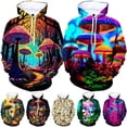 thumbnail image 2 of Sudadera con capucha con estampado 3D de plantas y hongos, divertida, de camuflaje, para hombre y mujer, ropa informal, ropa de calle, 2 of 5
