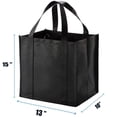 thumbnail image 2 of 10 Pack Extra Strong Reusable Shopping Bags, Reinforced Handle Grocery Totes Thick Plastic Bottom Holds 40 lbs, Great for Beach Laundry Market, Black, 2 of 6