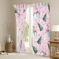 thumbnail image 3 of Feelyou Winter Pink Snowman Curtains Pack of 2 (42x84 Each), Merry Christmas Curtains Blackout, Western Festival Holiday Bedroom Curtains, Living Room Curtains Decor, 3 of 6