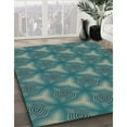 thumbnail image 3 of Ahgly Company Machine Washable Indoor Square Transitional Medium Teal Green Area Rugs, 6' Square, 3 of 7