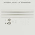 thumbnail image 3 of Exclusive Home Ogee Double Window Curtain Rod and Finial Set, Matte Silver, Adjustable 66"-120", 3 of 5