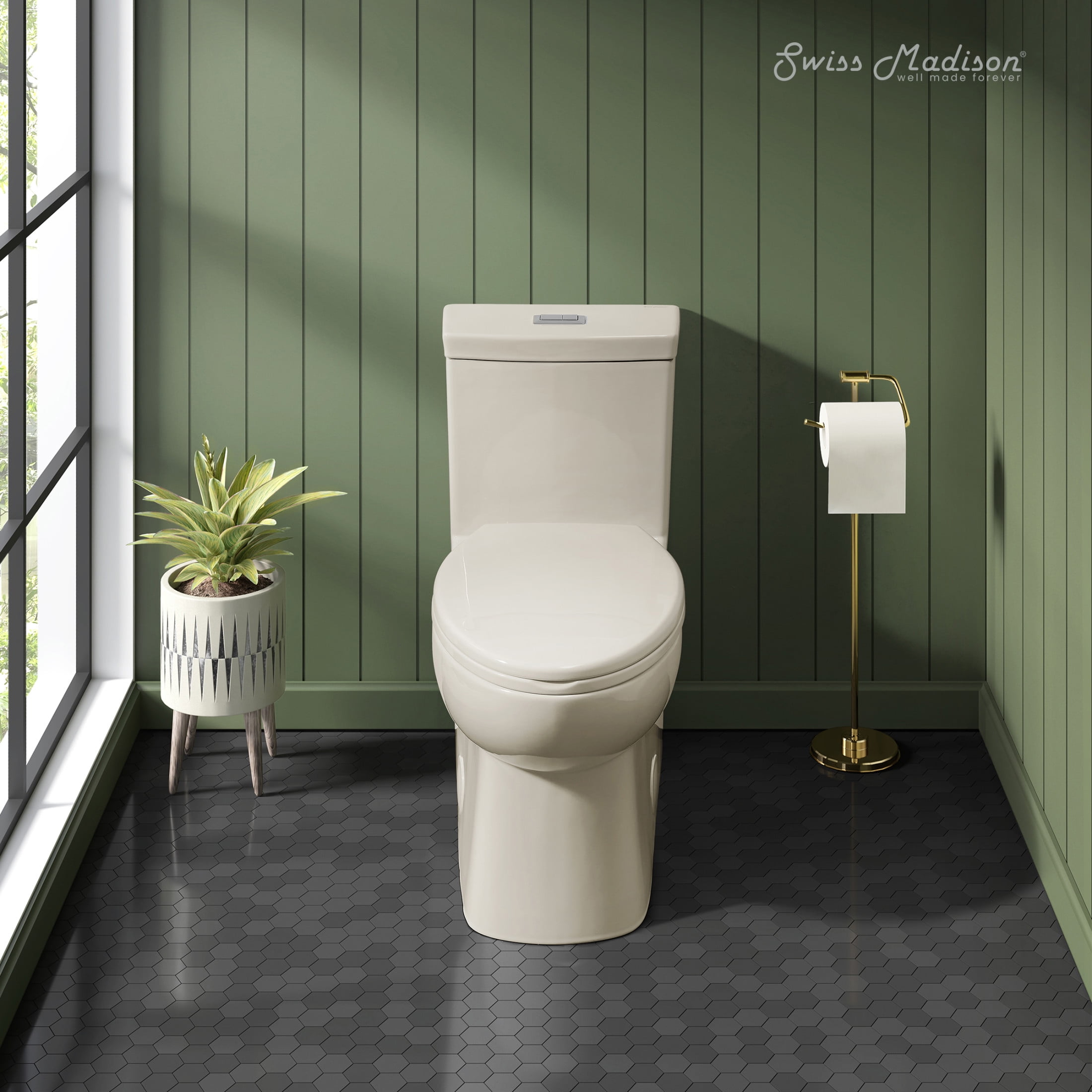 WinZo High Efficiency Compact One Piece Toilet with Dual Flush