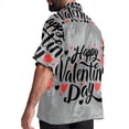 thumbnail image 3 of Valentine's Day Font Men's Casual Poplin Printed Button Down Short Sleeve Summer Beach Shirts - Unisex, 3 of 6