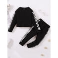 thumbnail image 3 of CARETOO Toddler Girl Clothes Pullover Sweatsuit Long Sleeve Sweatshirt sweatpants Set 2pcs Tracksuit Outfit Casual Loose Outfits 1-5T Set, 3 of 7