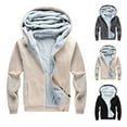 thumbnail image 5 of guisaled Mens Zip Up Hoodies Winter Warm Fuzzy Fleece Lined Hooded Jackets Outdoor Windproof Sherpa Jacket wiht Pockets, 5 of 6