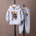 thumbnail image 2 of mgoYE Toddler Baby Boy Fall Winter Outfit Contrast Color Long Sleeve Sweatshirts Stretch Jogger Pants Newborn Clothes Set, 2 of 6
