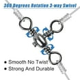 thumbnail image 6 of 100pcs 3 Way Fishing Swivels Cross Line Barrel T-Turn Swivel Surf Fish Tackle, 6 of 10