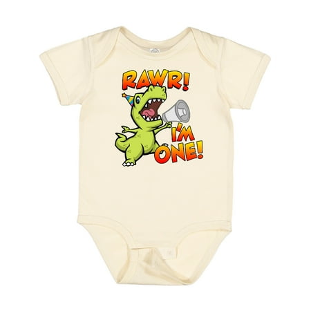 

Inktastic Rawr I m One Dinosaur Gift Baby Boy or Baby Girl Bodysuit