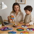 thumbnail image 5 of DIY Diamond Art Coaster Kit Cute 5D Diamond Dot Set 8 Pcs DIY Crafts Supplies Complete Bedazzler Kit with Cup Holder Cork Base Pad Pickup Pen and Tray for Adults Kids Gift, 5 of 6
