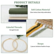 Celectigo Embroidery Kit for Beginners — 4Pack Floral Cross Stitch Kits with 27Pcs Sewing Set of Hoops, Threads, Needles
