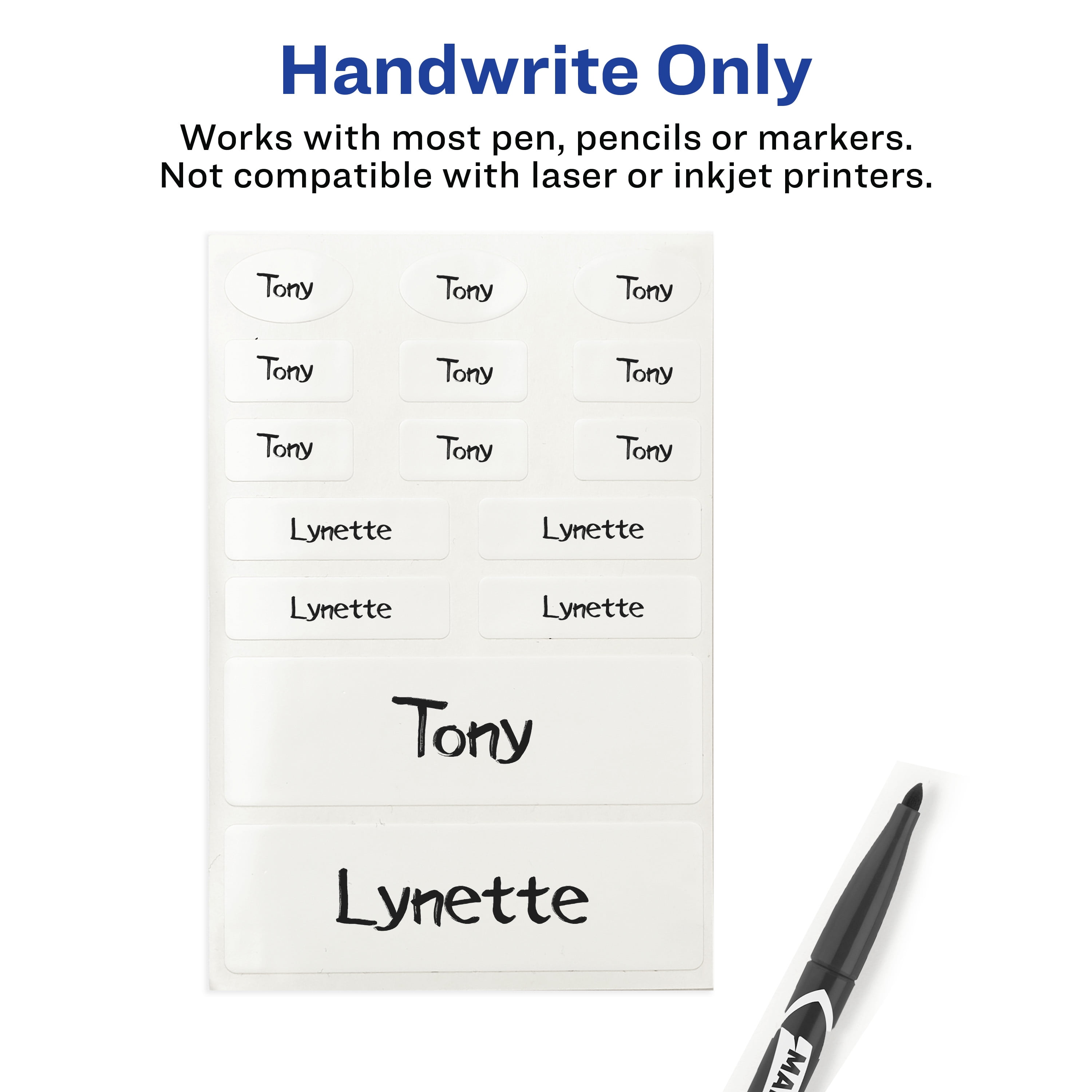 Avery No-Iron Fabric Labels, Assorted, 90ct (2-Pack of 40700)