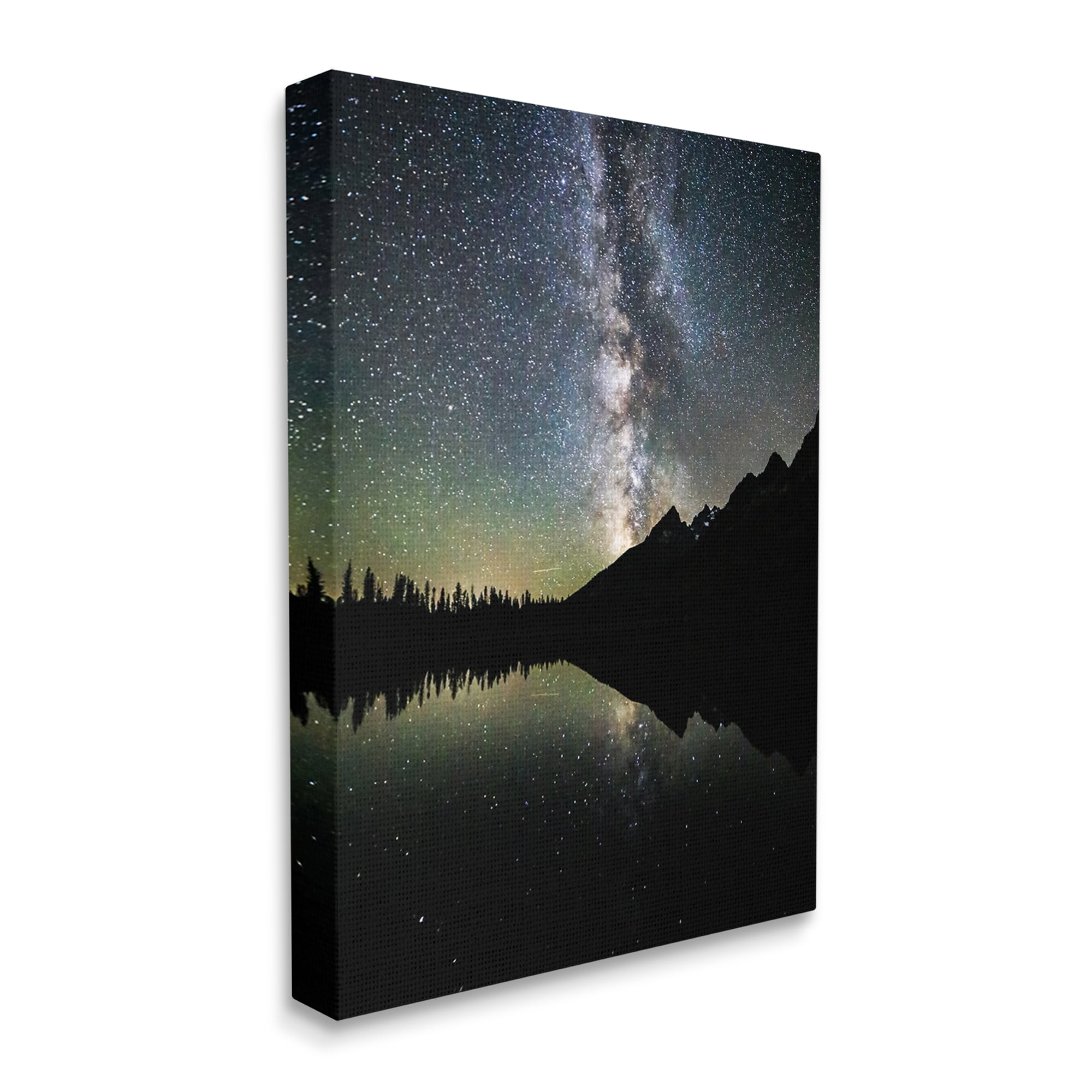 Stupell Industries Starry Sky Lake Reflection Landscape Photography Gallery Wrapped Canvas Art Print Wall Art, 16 x 20