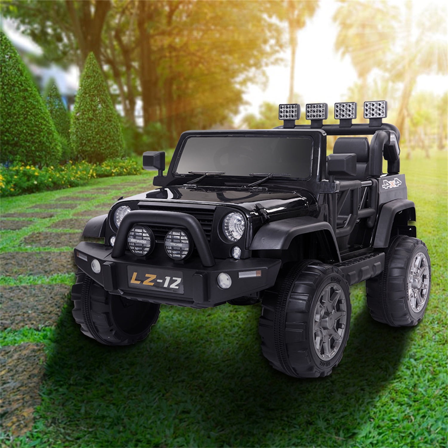 CIPACHO 12V Kids Ride On Car Toy, Electric Jeep Rechargeable Battery 4 mph Remote Control, Black
