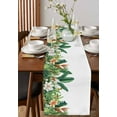 thumbnail image 4 of Green Tropical Botanical Table Runner Cotton Linen 120 Inch Holiday Dresser Scarves, Summer Floral Leaves Tablerunner for Kitchen Coffee Dining Bedroom Home Living Room Dinner Scarf Décor 13''x120'', 4 of 9