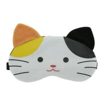 Unique Bargains 1 Pc Portable Cat Sleep Mask for Hotel Black Yellow Fleece
