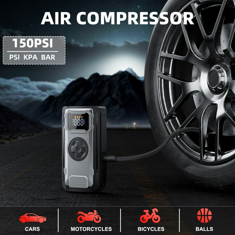 Jump Starter with Compressor, Dyeetic 6000A Peak Portable Car Jump Starter with 150PSI Tire Inflator for 10.0L Gas  or 8.0L Diesel  Engines