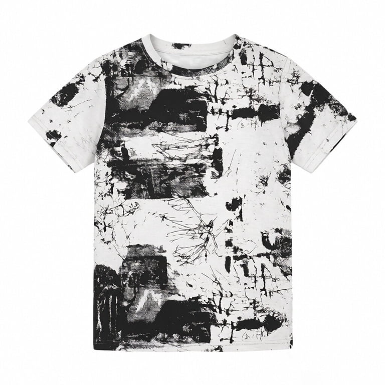 Wxolcjlv Boys Summer Active Graphic Tee Casual Round Neck Short