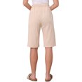 thumbnail image 3 of Casual Shorts for Women Elastic Waist Drawstring Keen Length Summer Comfy Shorts with Pockets L Apricot, 3 of 6