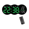 thumbnail image 3 of Reloj de pared digital LED con alarma electrónica, pantalla y luz nocturna, versátil pantalla verde, 3 of 9