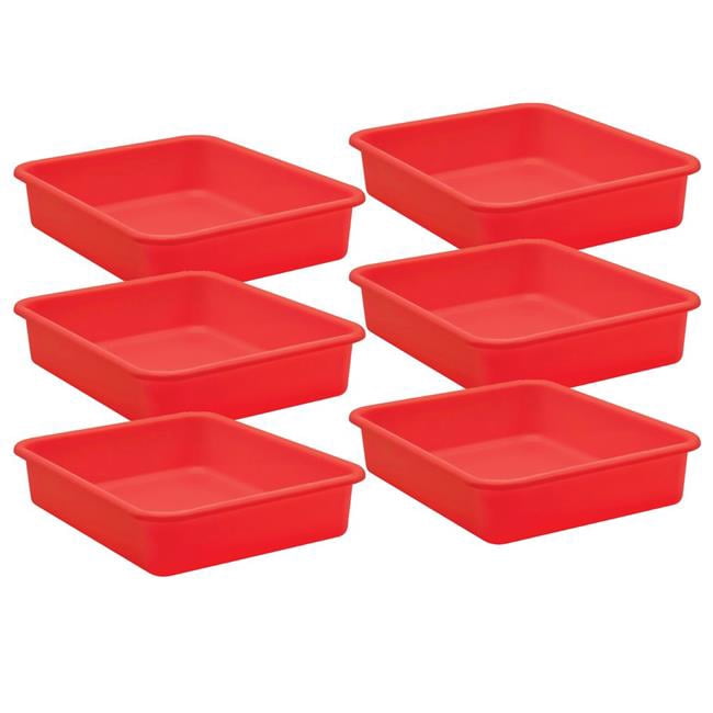 Teacher Created Resources Red Large Plastic Letter Tray Pack Of 6 