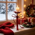 thumbnail image 4 of Bowknot Metal Candle Holder, Glossy Iron Pillar Candlestick with Decorative Bow Design for Tea Light Home Mantel Xmas Ambient Decoration, 4 of 6
