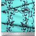 thumbnail image 2 of Soimoi Poly Georgette Fabric Leaves & Filigree Damask Print Fabric by the Yard 42 Inch Wide, 2 of 3