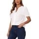thumbnail image 4 of INSPIRAR CHIC Estilo Verano Casual Top de Ojal para Mujeres Cuello en V Notch Manga Corta Abullonada Blusa de Encaje de Algodón XL Blanca, 4 of 5