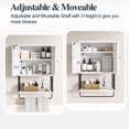 thumbnail image 5 of Walsunny Medicine Bathroom Cabinet，Wall-mounted Storage Cabinet, One Completely Open Compartment, with Steel Pipe Rack for Hanging Towels and Kitchen Utensils, Suitable for Kitchen, 5 of 8