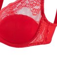 thumbnail image 3 of Bigersell Women's Sports Bras Womens Solid Lace Lingerie Bras Underwear Bralette Bras Comfortable Bra Big & Tall Size Girls Sports Bras, Style 9073, Red 38C, 3 of 4
