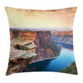 thumbnail image 1 of Wyoming Throw Pillow Cushion Cover, Aerial Vista Photo of Flaming Gorge National Recreation Area Panorama at Sunset, Decorative Square Accent Pillow Case, 16" X 16", Multicolor, by Ambesonne, 1 of 2