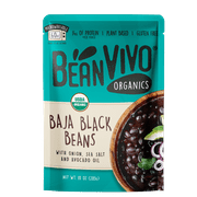 BeanVIVO  Organics Plant based Protein Baja Black Beans - Good Source of Fiber - Nutritious & Microwave Meals - Gluten-Free Plant Food - 10 oz Pouch